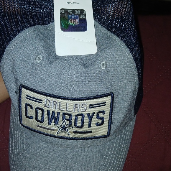 NFL Dallas Cowboys Gray +Navy Blue Hats with Adjustable Straps and Curved Brim - Picture 6 of 8